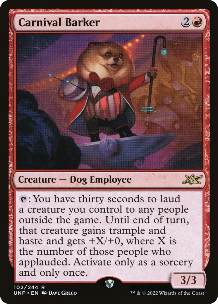 Carnival Barker — Unfinity — Magic: The Gathering