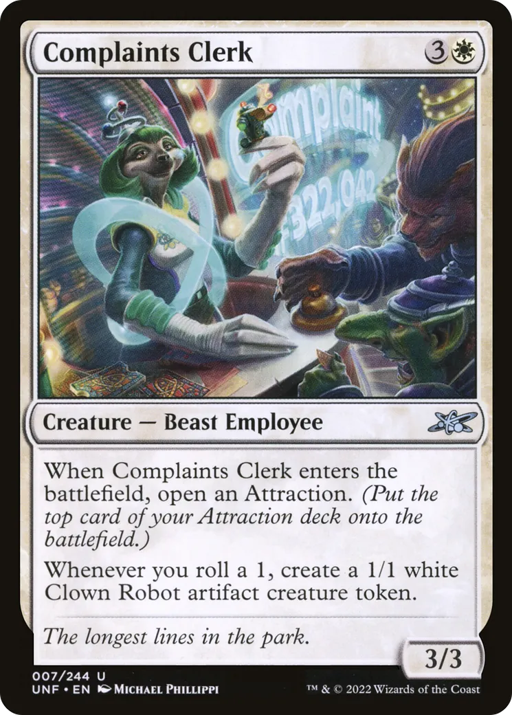 Complaints Clerk — Unfinity — Magic: The Gathering