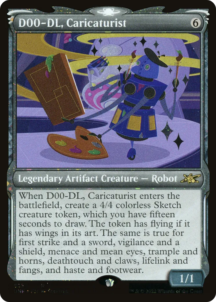 D00-DL, Caricaturist — Unfinity — Magic: The Gathering