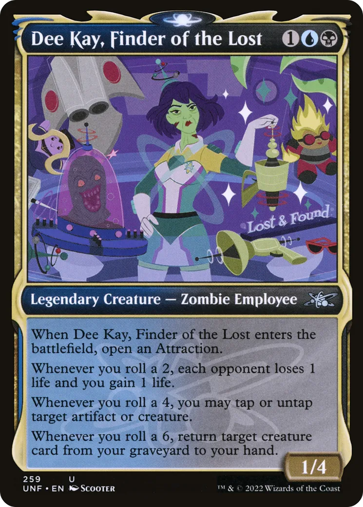 Dee Kay, Finder of the Lost — Unfinity — Magic: The Gathering