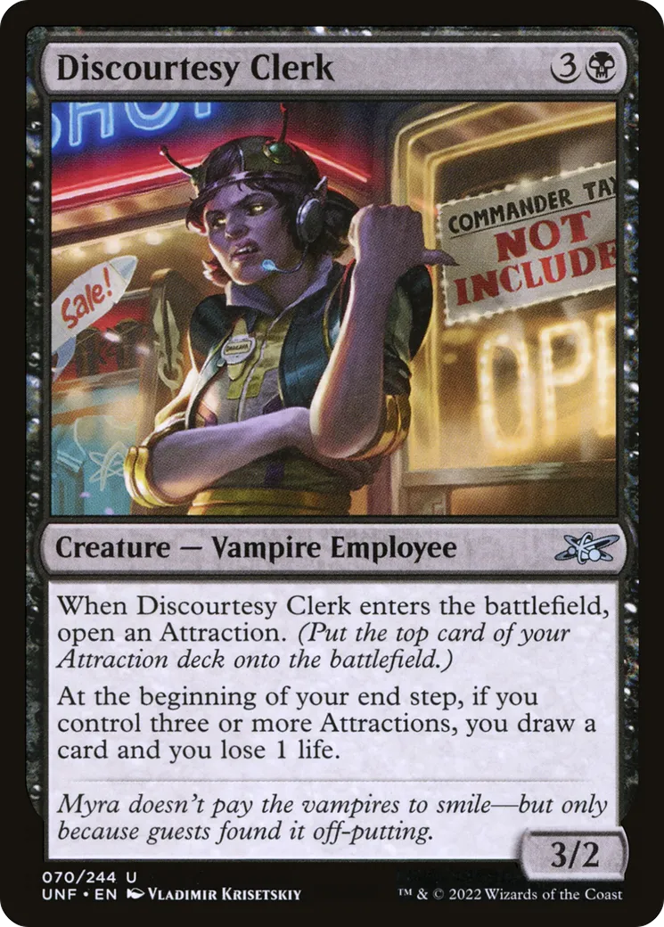 Discourtesy Clerk — Unfinity — Magic: The Gathering