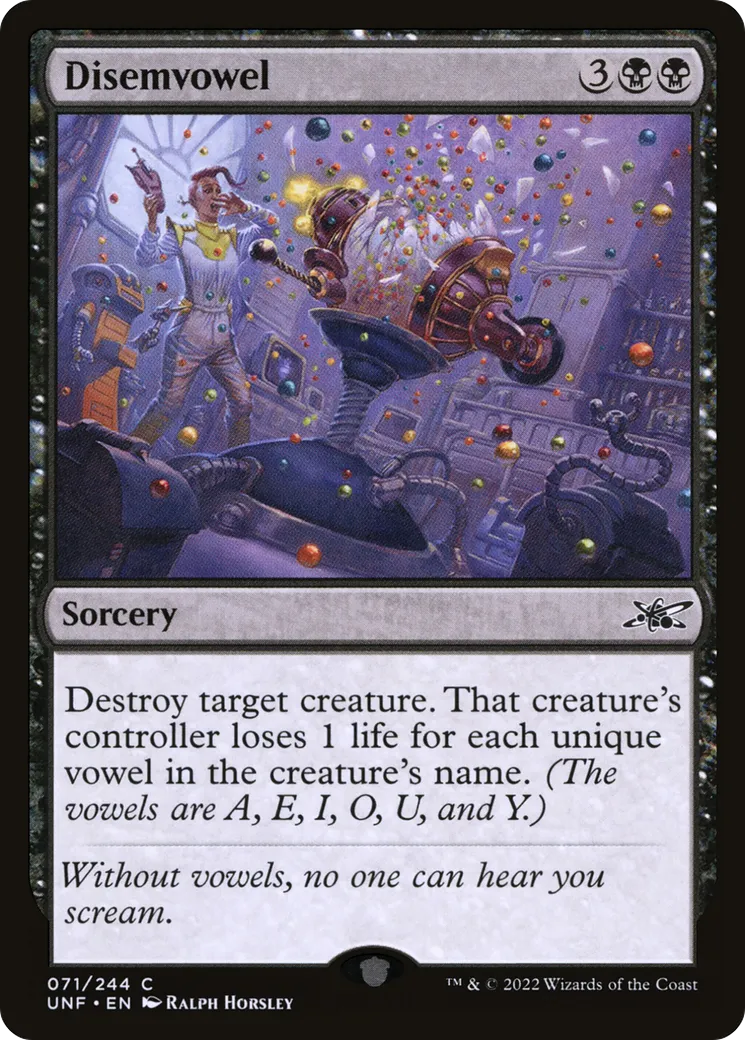 Disemvowel — Unfinity — Magic: The Gathering