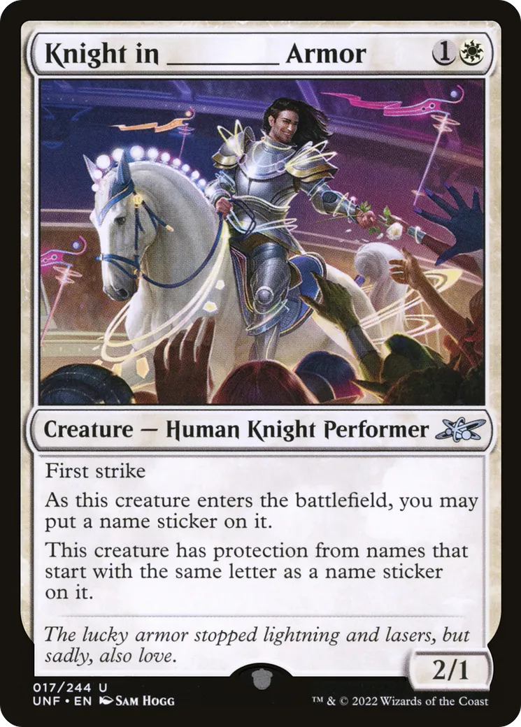 Knight in _____ Armor — Unfinity — Magic: The Gathering