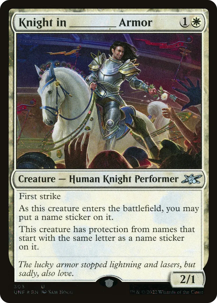 Knight in _____ Armor — Unfinity — Magic: The Gathering