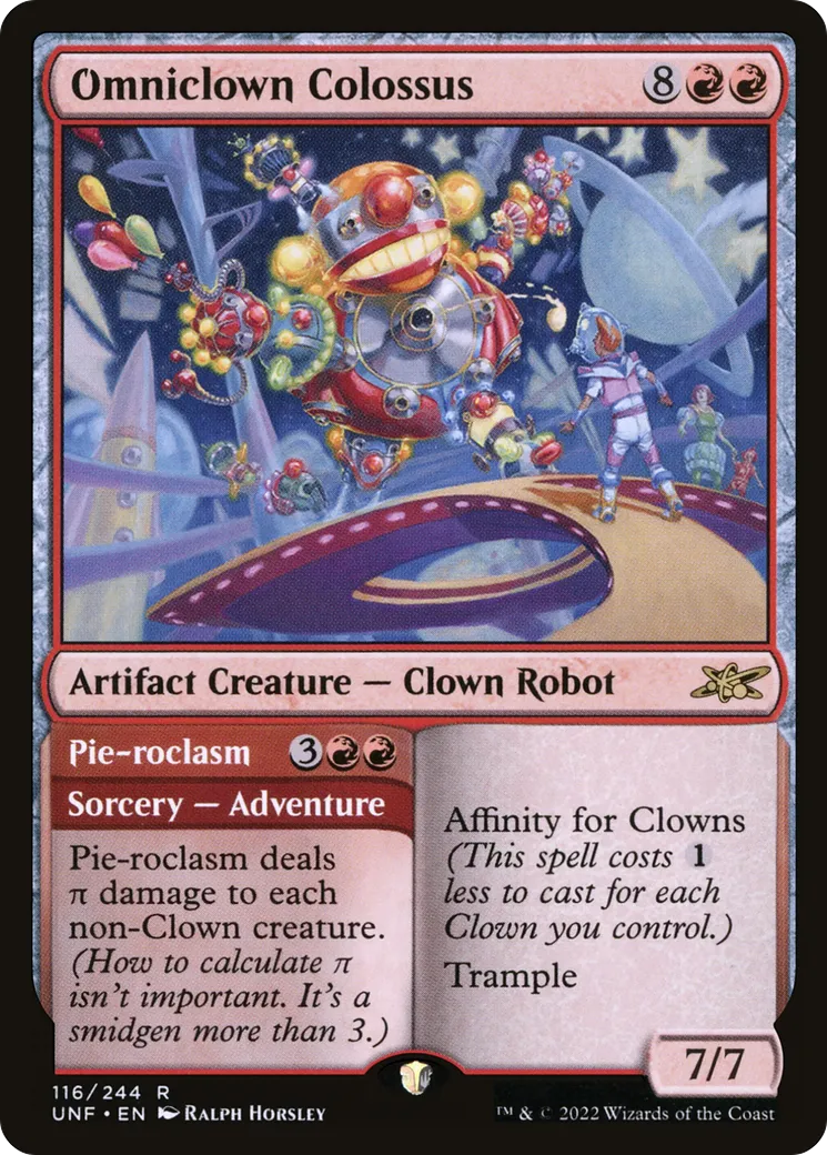 Omniclown Colossus // Pie-roclasm — Unfinity — Magic: The Gathering