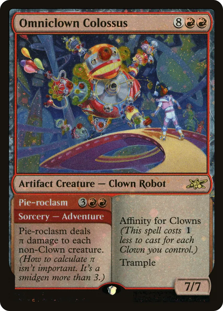 Omniclown Colossus // Pie-roclasm — Unfinity — Magic: The Gathering