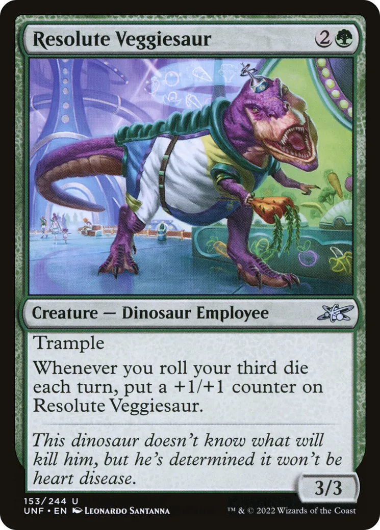 Resolute Veggiesaur — Unfinity — Magic: The Gathering