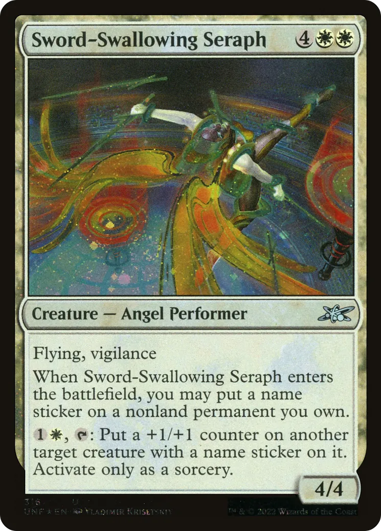 Sword-Swallowing Seraph from Unfinity - Magic: The Gathering