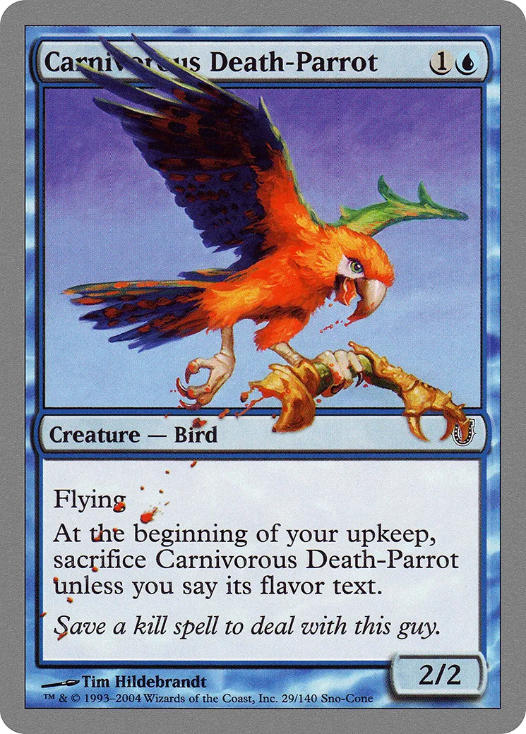 Carnivorous Death-Parrot — Unhinged — Magic: The Gathering