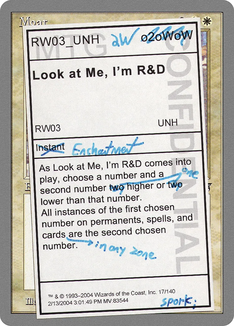 Look at Me, I'm R&D — Unhinged — Magic: The Gathering