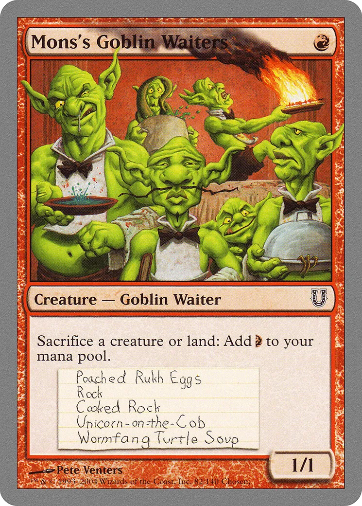 Mons's Goblin Waiters — Unhinged — Magic: The Gathering
