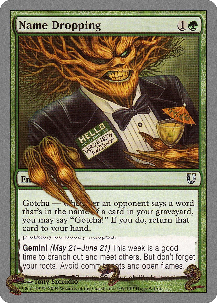 Name Dropping — Unhinged — Magic: The Gathering