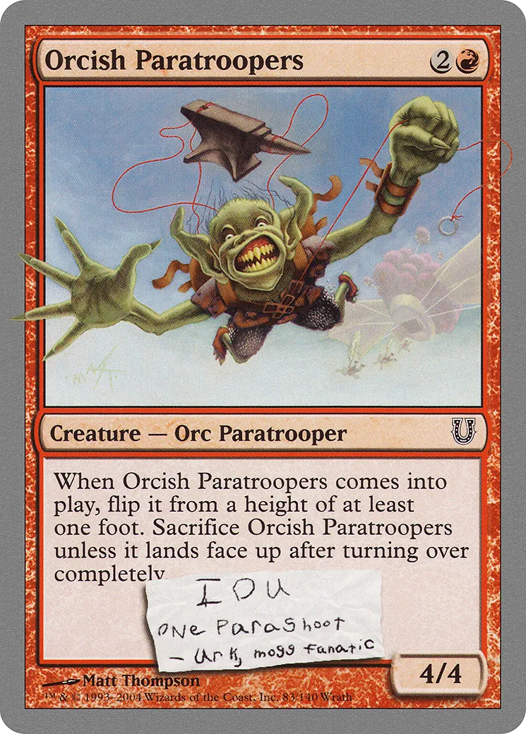 Orcish Paratroopers — Unhinged — Magic: The Gathering