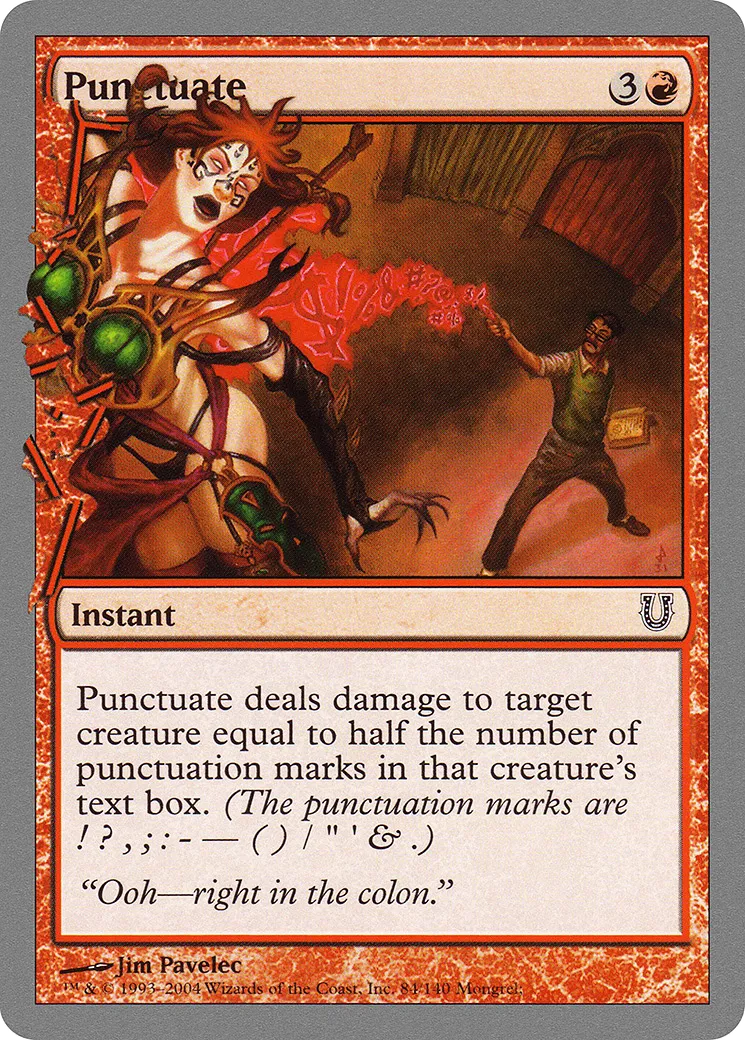 Punctuate — Unhinged — Magic: The Gathering