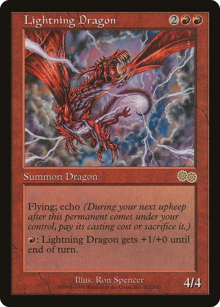 Lightning Dragon — Urza's Saga — Magic: The Gathering