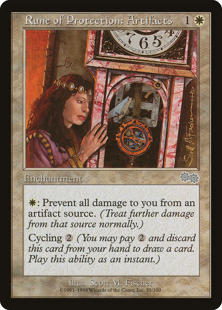 Rune de protection: artefacts — Urza's Saga — Magic: The Gathering