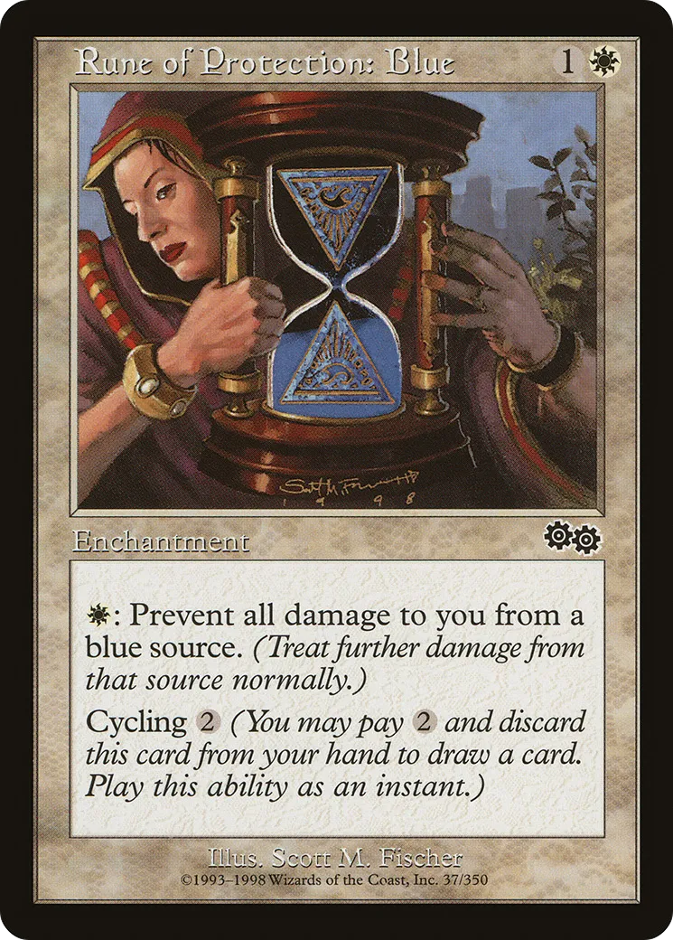 Rune de protection : Bleu — Urza's Saga — Magic: The Gathering