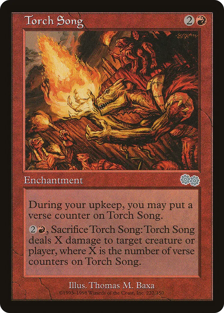 Chant enflammé — Urza's Saga — Magic: The Gathering
