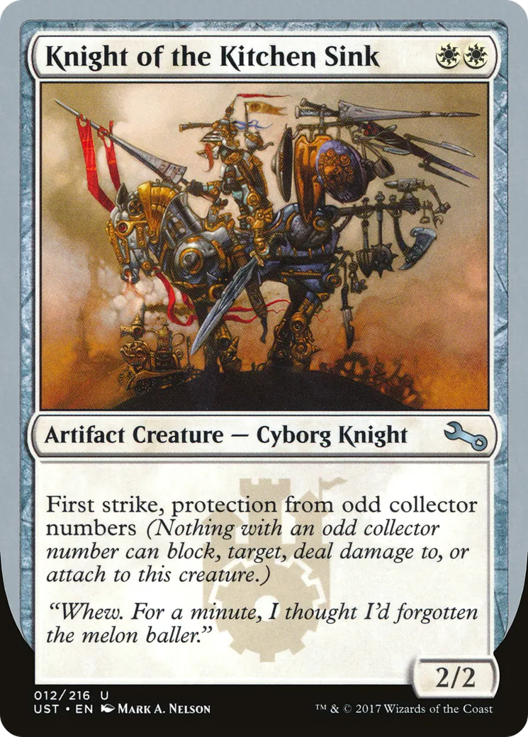 Knight of the Kitchen Sink from Unstable - Magic: The Gathering