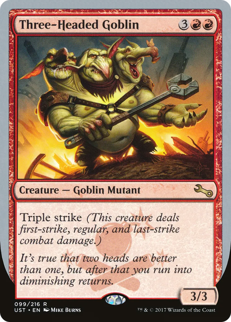 Three-Headed Goblin — Unstable — Magic: The Gathering