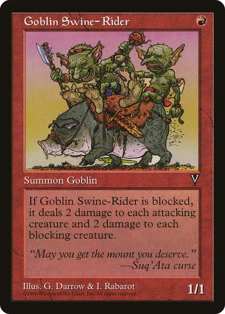 Goblin Swine-Rider — Visions — Magic: The Gathering