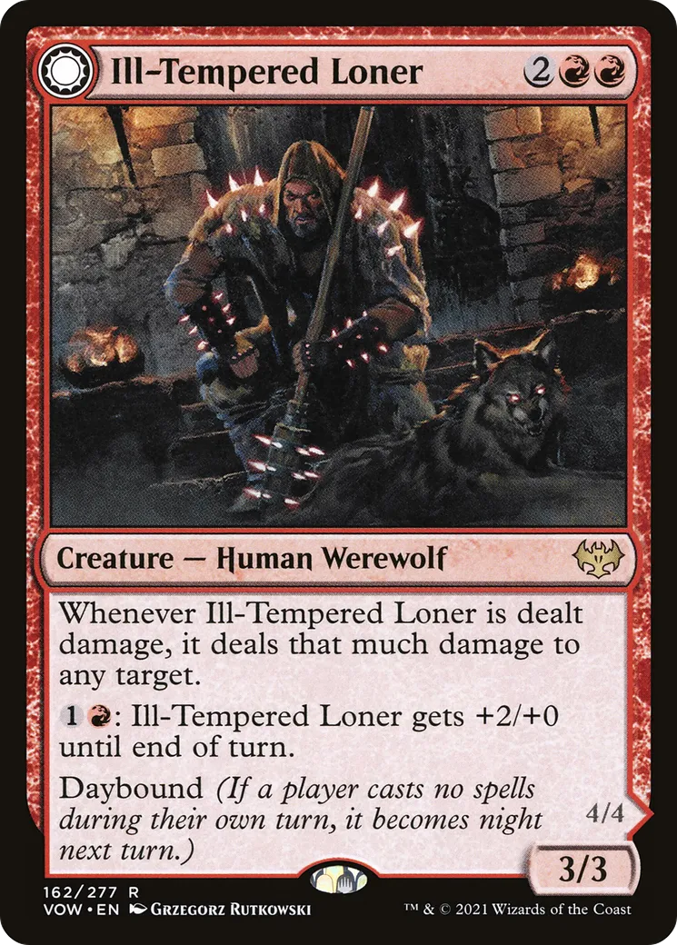 Ill-Tempered Loner // Howlpack Avenger from Innistrad: Crimson Vow - Magic: The Gathering