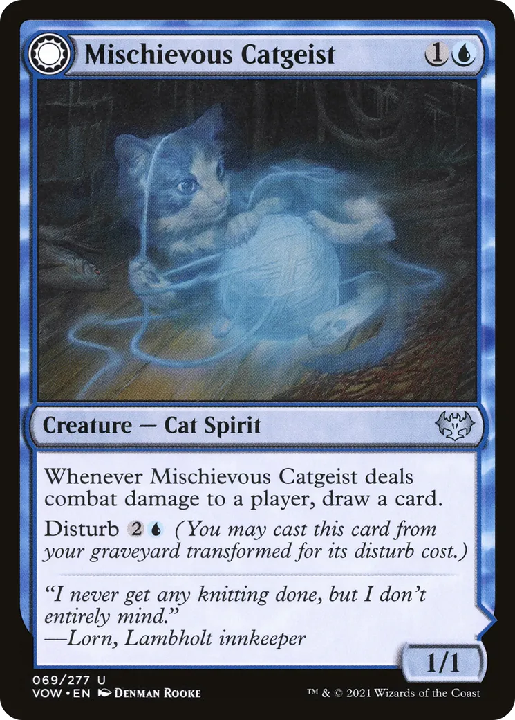 Mischievous Catgeist // Catlike Curiosity — Innistrad: Crimson Vow — Magic: The Gathering