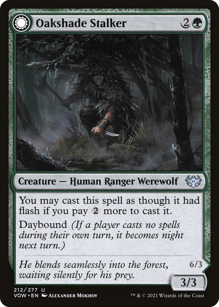 Oakshade Stalker // Moonlit Ambusher — Innistrad: Crimson Vow — Magic: The Gathering