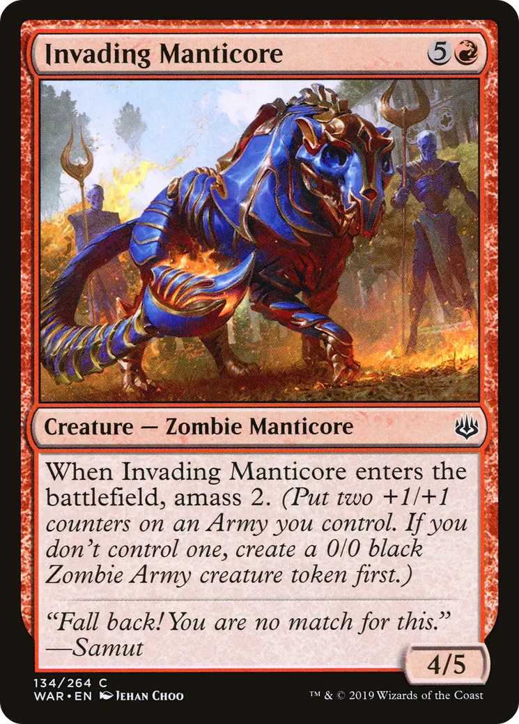 Invading Manticore — War of the Spark — Magic: The Gathering