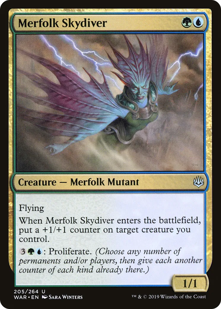 Merfolk Skydiver — War of the Spark — Magic: The Gathering