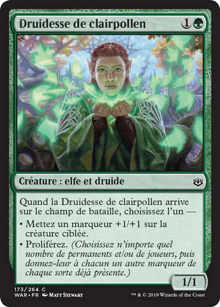 Druidesse de clairpollen — War of the Spark — Magic: The Gathering