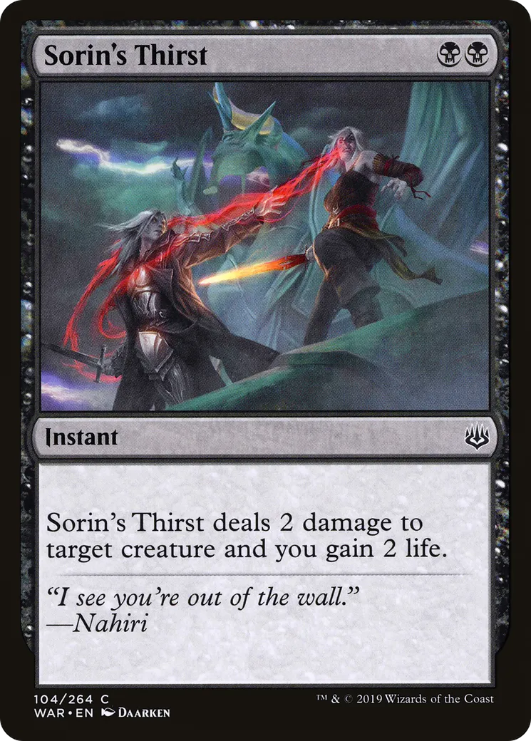 Sorin's Thirst — War of the Spark — Magic: The Gathering