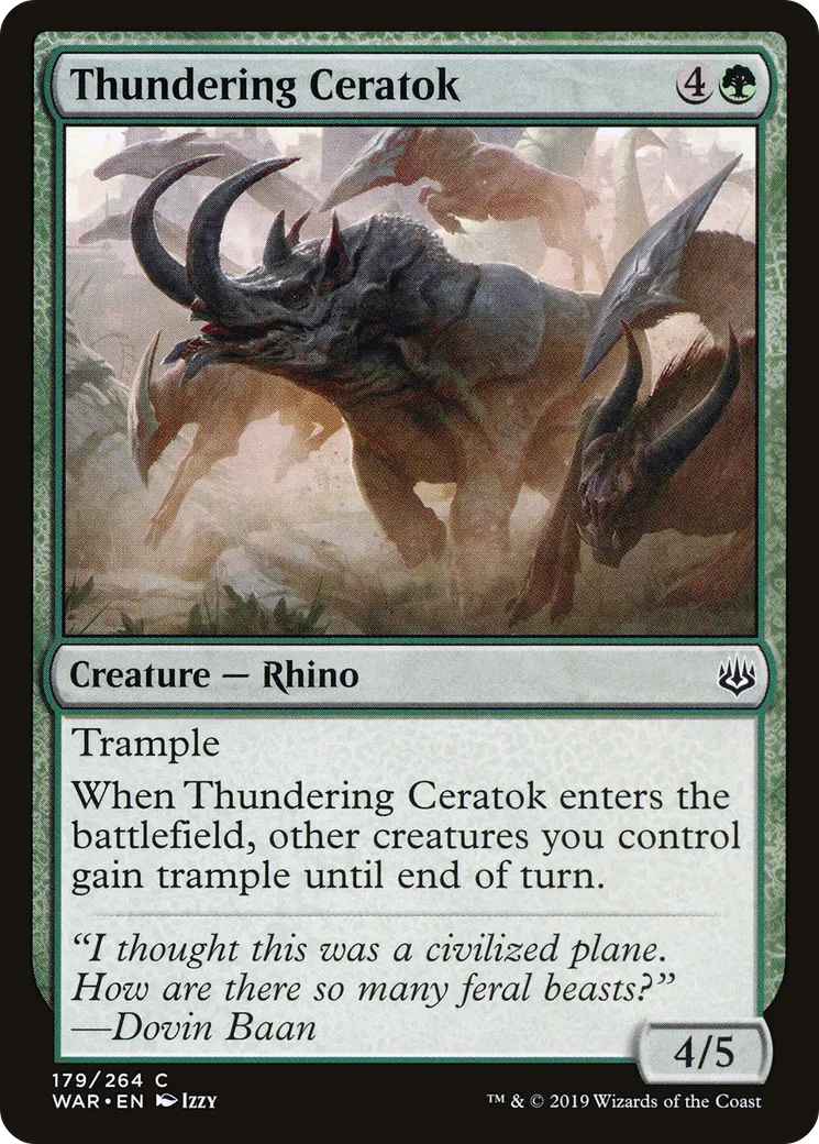 Thundering Ceratok — War of the Spark — Magic: The Gathering