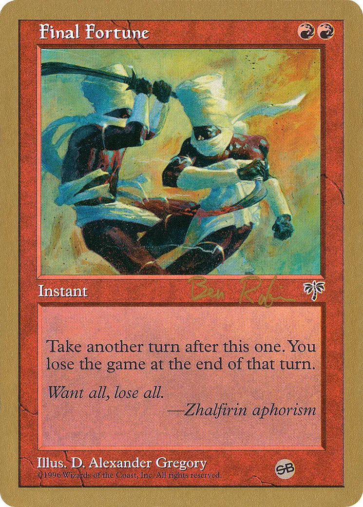 Final Fortune — World Championship Decks 1998 — Magic: The Gathering
