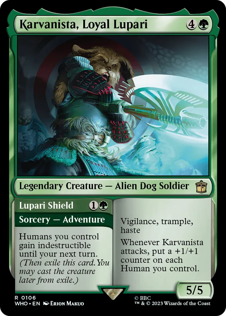 Karvanista, Lupari loyal // Bouclier lupari — Doctor Who — Magic: The Gathering