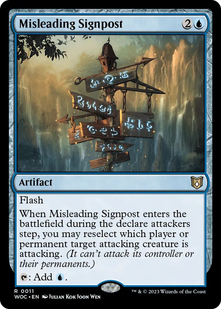 Misleading Signpost from Wilds of Eldraine Commander - Magic: The Gathering
