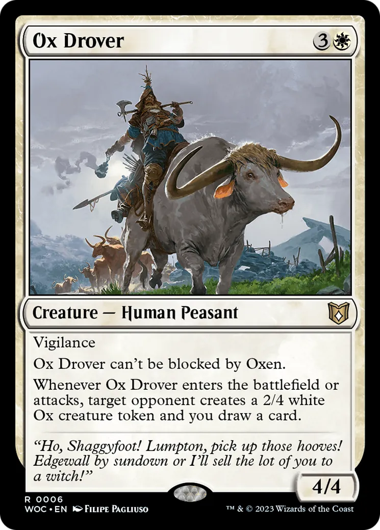 Ox Drover — Wilds of Eldraine Commander — Magic: The Gathering