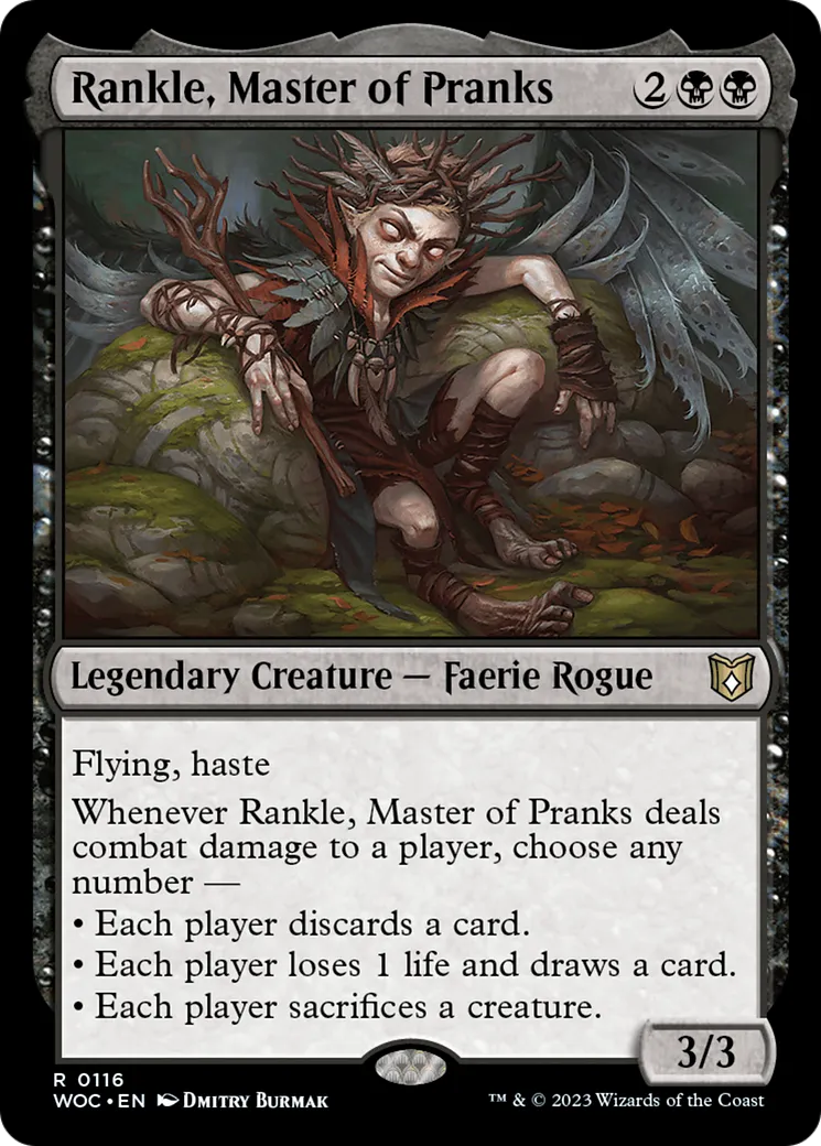 Rankle, Master of Pranks — Wilds of Eldraine Commander — Magic: The Gathering