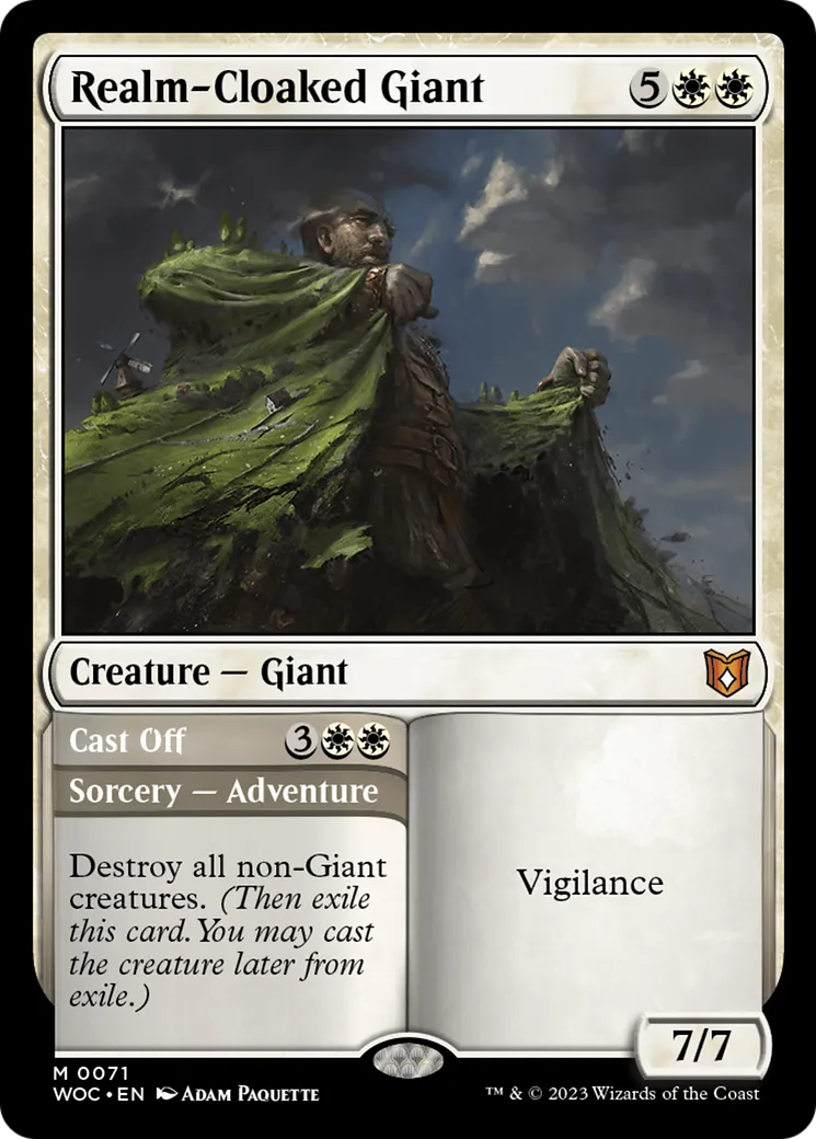 Realm-Cloaked Giant // Cast Off — Wilds of Eldraine Commander — Magic: The Gathering