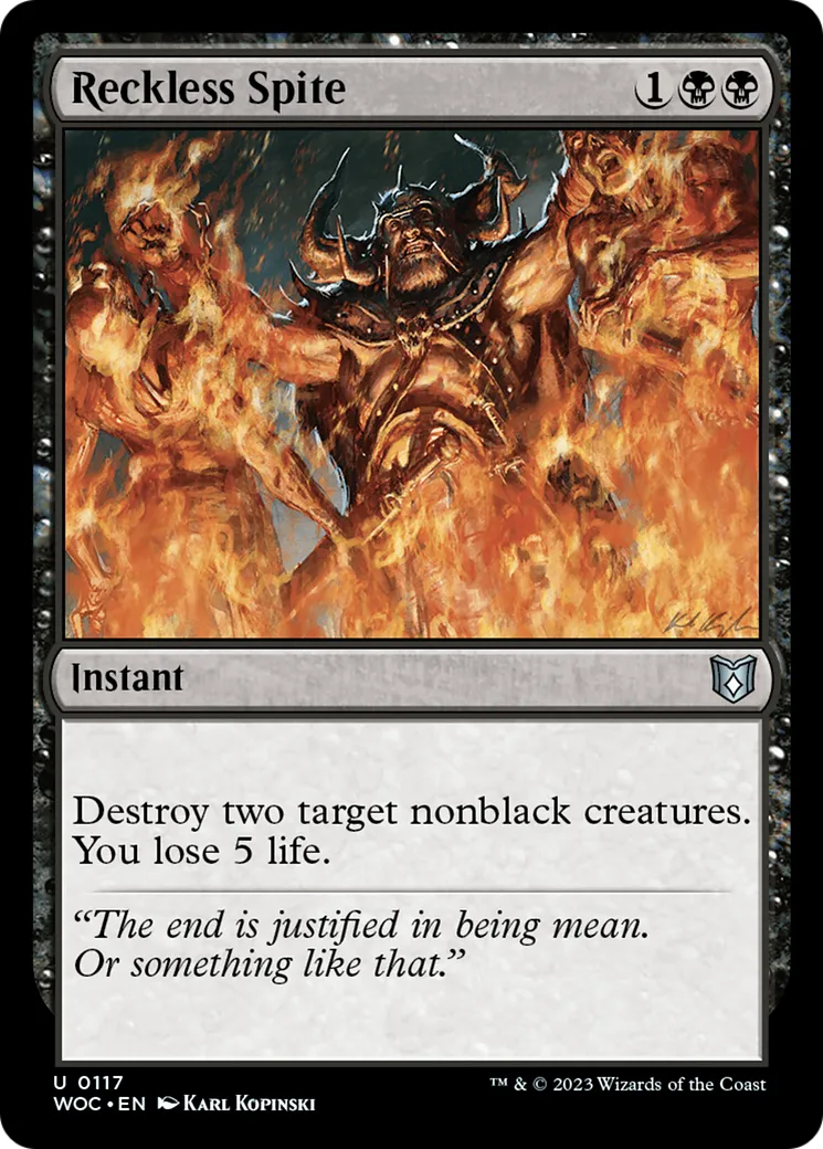 Reckless Spite — Wilds of Eldraine Commander — Magic: The Gathering