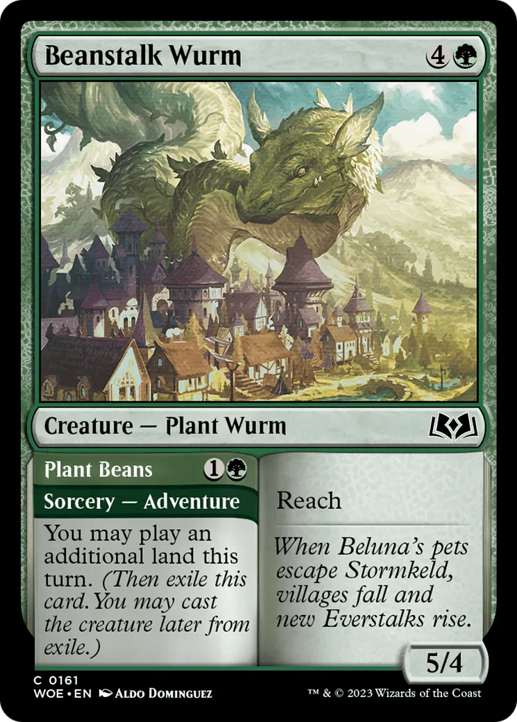 Beanstalk Wurm // Plant Beans — Wilds of Eldraine — Magic: The Gathering