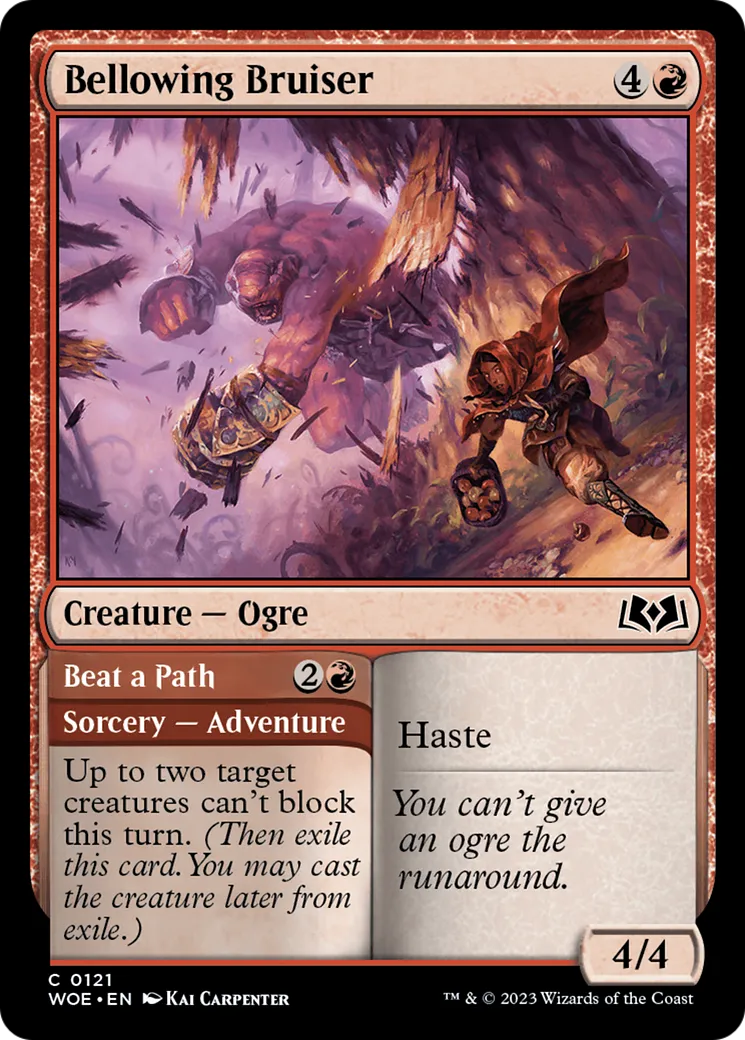Bellowing Bruiser // Beat a Path — Wilds of Eldraine — Magic: The Gathering