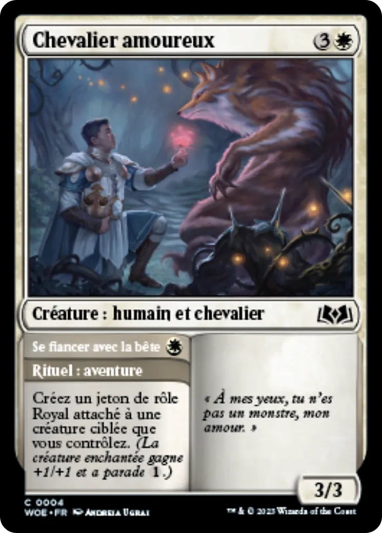 Chevalier amoureux // Se fiancer avec la bête — Wilds of Eldraine — Magic: The Gathering