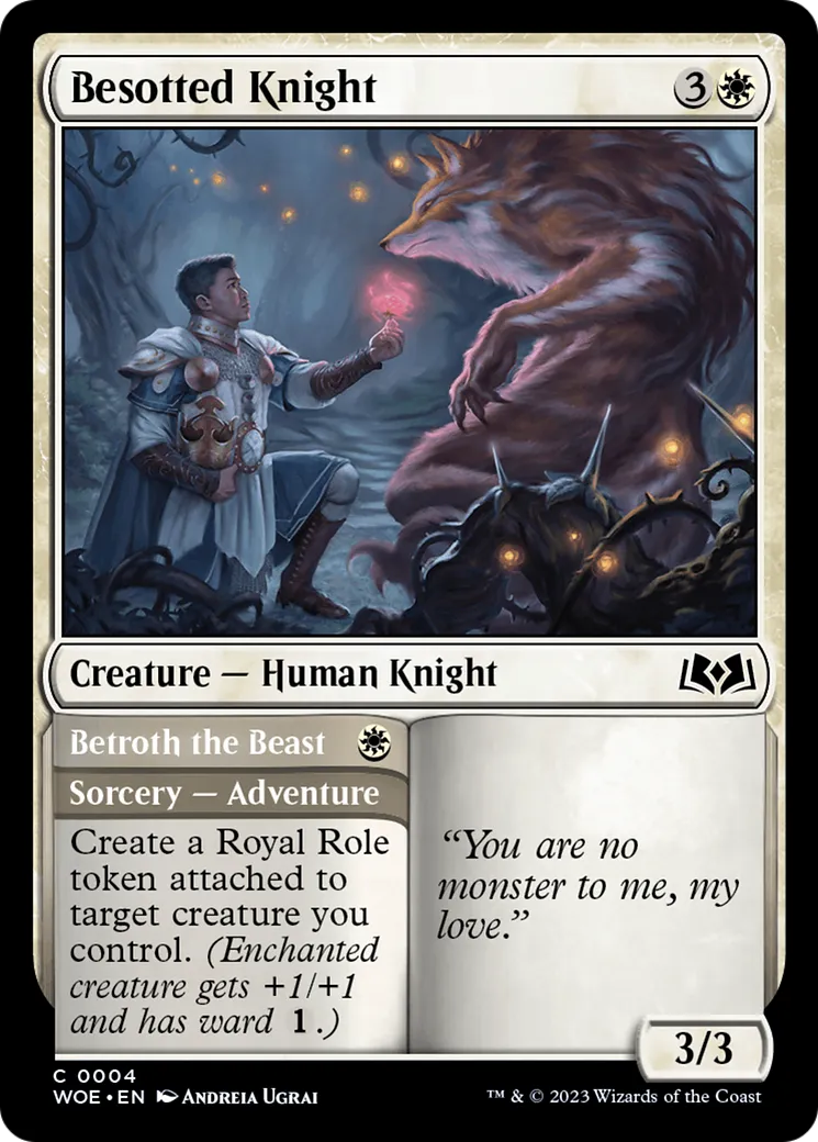 Besotted Knight // Betroth the Beast — Wilds of Eldraine — Magic: The Gathering