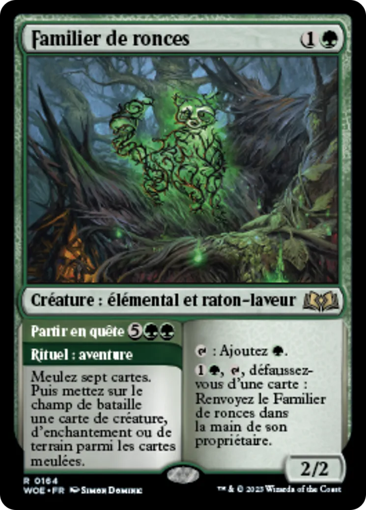 Familier de ronces // Partir en quête — Wilds of Eldraine — Magic: The Gathering