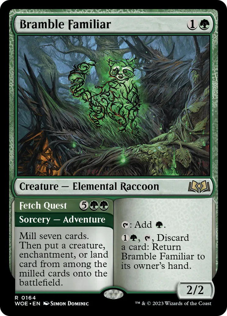 Bramble Familiar // Fetch Quest — Wilds of Eldraine — Magic: The Gathering