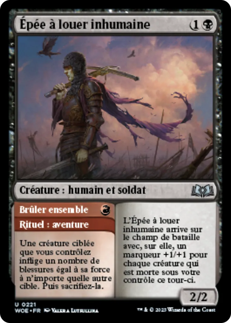 Épée à louer inhumaine // Brûler ensemble — Wilds of Eldraine — Magic: The Gathering