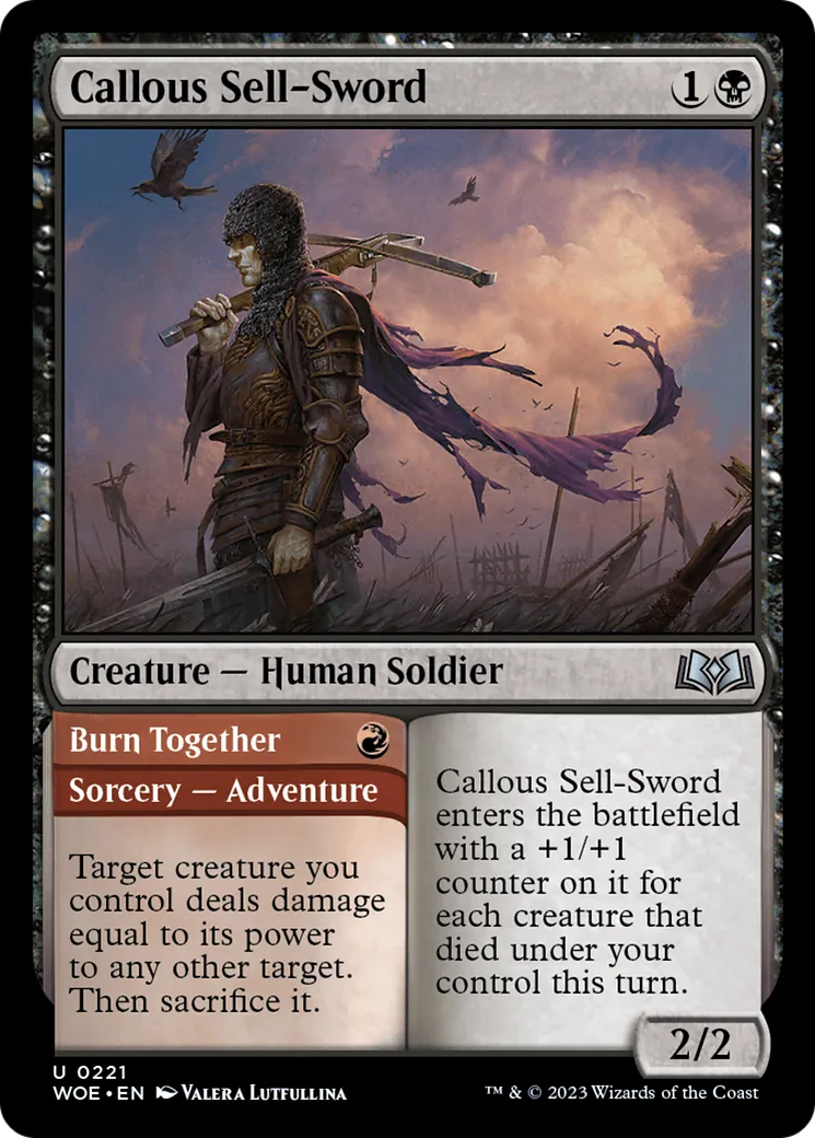 Épée à louer inhumaine // Brûler ensemble — Wilds of Eldraine — Magic: The Gathering