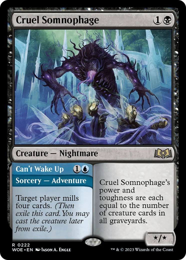 Cruel Somnophage // Can't Wake Up — Wilds of Eldraine — Magic: The Gathering