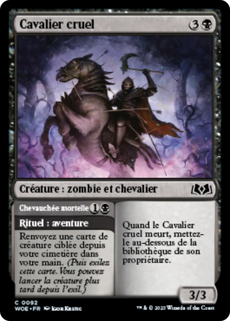 Cavalier cruel // Chevauchée mortelle — Wilds of Eldraine — Magic: The Gathering